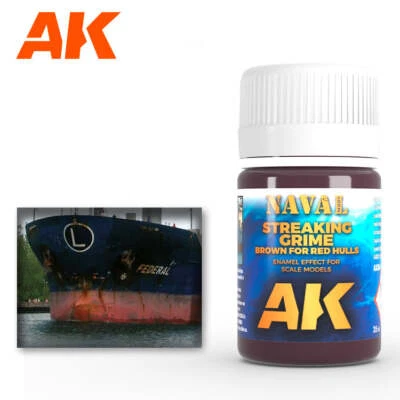 AK Interactive AK304 Brown Streaking Grime For Red Hulls Enamel 35ml - US