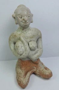 16. Jahrhundert Sukhothai Fruchtbarkeitsfigur - Mutter und Kind Si Satchanalai Thai - Bild 1 von 7