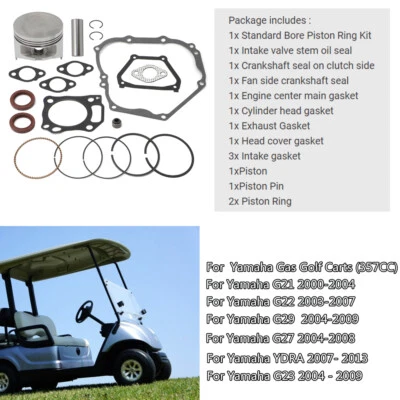 Piston & Ring Gasket Seal Rebuild Kit STD For YAMAHA Golf Cart G21 G22 G29 G27 - Image 1 of 4