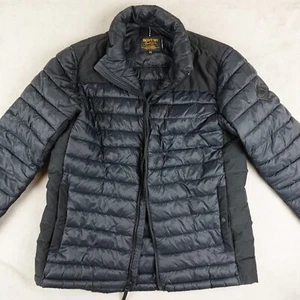 Burton Puffer Snowboard Jacket XL Men Black Zip Front Quilted Living Lining Snap - Picture 1 of 22