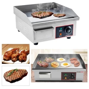 1500W Electric Countertop Flat Top Griddle 14"*11.8" Non-Stick Teppanyaki Grill - Picture 1 of 23
