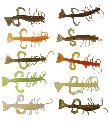 10er Set Shrimp 3" Barsch Zander Hecht Gummiköder 8cm Relax Gummifische Köder  - Bild 1 von 4