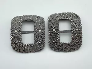18th Century French Pair Of Cut Steel Buckles - Picture 1 of 7