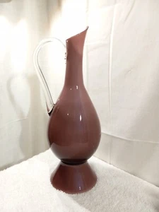 Vintage Empoli Amethyst/Flieder gefasst Italienische Kunst Glas Krug Ewer MCM SCHÖN - Bild 1 von 24