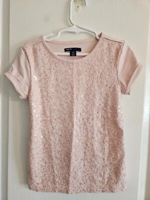 Gap Kids Girl Pink Sequin Top Size 6 - 7 - Image 1 of 2
