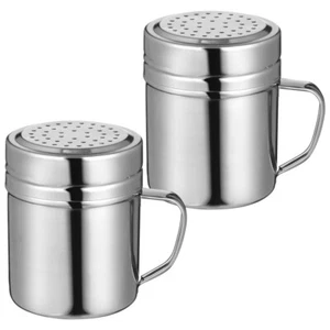 2 Pcs Metal Shaker Dredge Shaker With Lid Salt Shaker Seasoning Shaker - Picture 1 of 11