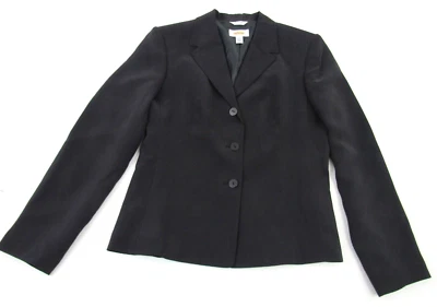Женский карьерный костюм Talbots размер 4 черный 100% чистый шелк куртка - Изображение 1 из 4