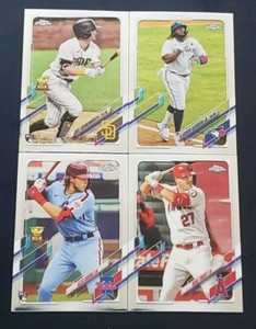 2021 Topps Chrome BASE Cards 1-220 with Veterans and Rookies You Pick