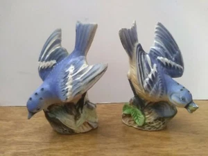 Vintage Victoria Ceramics Blue Bird Salt And Pepper Shakers Made In Japan - Picture 1 of 12