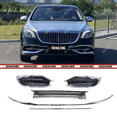 For Mercedes Benz S class W222 S450 S560 2018+ Front Bumper Grille Mesh Trim - Imagem 1 de 4