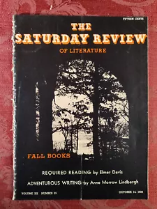 Saturday Review October 14 1939 ELMER DAVIS ANNE MORROW LINDBERGH - Imagen 1 de 1