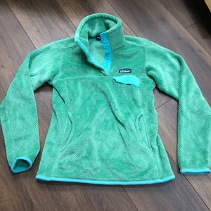 Patagonia Re-Tool Snap T Fleece Pullover Sweater Women's XS Green Teal Hiking - Picture 1 of 9