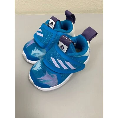 Tênis Adidas Disney Frozen II Elsa azul branco crianças tamanho 4 - Imagem 1 de 4