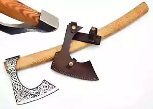 Hand Forged Carbon Steel Bearded Hatchet Norse Axe Outdoor Camping Tool Gift AU - Photo 1/8
