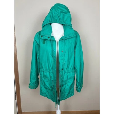 Chaqueta cortavientos vintage Eddie Bauer para mujer verde azulado Gore Tex con capucha talla S Foto 1 de 4