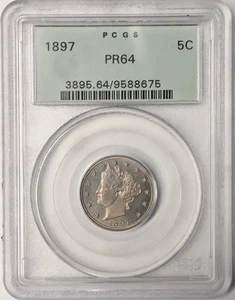 1897 Proof Liberty V Nickel PCGS PR-64 OGH - Picture 1 of 2