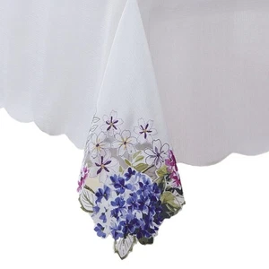 Villeroy & Boch White Floral Spring Hydrangea Bouquet Tablecloth 60x102 Oblong - Picture 1 of 9
