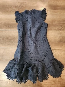 Aqua Lace Mini Shirt Dress - Navy - S Neu ohne Etikett - Bild 1 von 9