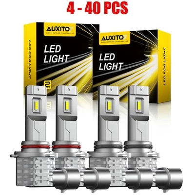 4-40PCS AUXITO 9006 Combo 9005 Bombilla LED Conversión Faros Blanco Super Brillante Foto 1 de 4