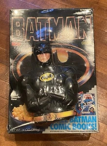 Vintage 1989 Ralston Batman Müslischachtel NEU VERSIEGELT mit Coin Bank Spielzeug - Bild 1 von 11