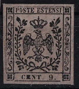 1852 ASI Modena e Reggio Per Giornali 9 cent. Sassone 3 linguellato - Imagen 1 de 1