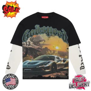 SALE!! Schwarzes Godspeed Drift Lagenlook 3D T-Shirt S-5XL schneller Versand (nur T-Shirt) - Bild 1 von 4