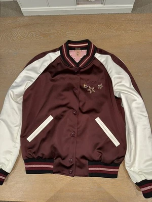 Chaqueta Bomber COACH Cristal Reversible Estampado Floral Talla PEQUEÑA Granate/Rosa Foto 1 de 4