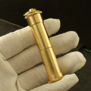 Cylindrical Automatic Ignition Brass Oil Kerosene Lighter Refillable Light Gift - Picture 1 of 7