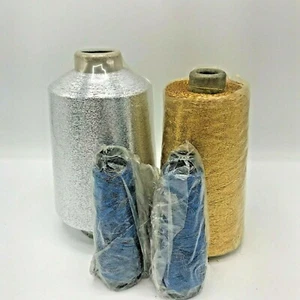 Spun Rayon Weaving Knitting Embellishment Embroidery Thread Silver Blue Gold  - Picture 1 of 4