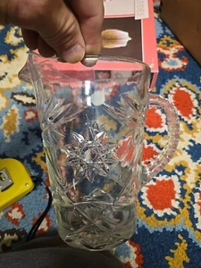 Vintage Anchor Hocking Pitcher Early American Star of David 8.5" - Picture 1 of 8