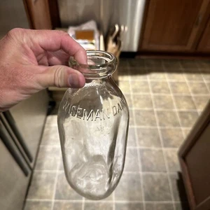 Wiseman Dairy Embossed Quart Milk Bottle Crooksville Ohio OH - Picture 1 of 13
