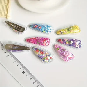 Large Lot of Multicolor Shaker Glitter Hair Snap Clips in 6 colors/styles - Picture 1 of 12