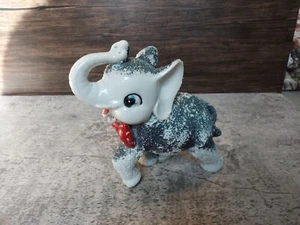Vintage Sugar Elephant Figurine With Red Polka Dot Bow Anthropomorphic Arnart - Picture 1 of 5