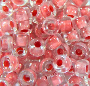 Pony, Roller Beads, 9mm, 3.5mm Hole, Crystal w/Orange Lining, Czech, 20 Pcs, 26 - Picture 1 of 2