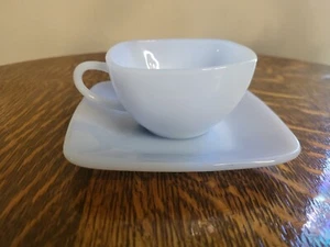 Feuerkönig DELPHIT BLAU AZURIT CHARM quadratisch Kaffee Tee Tasse und Untertasse sehr schön - Bild 1 von 11