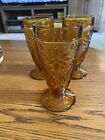 Indiana Glass Co.~Tiara~Amber~Sandwich~Glass Tumbler~Set of 3 Pre-owned