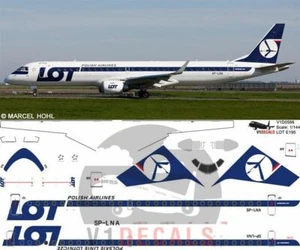LOTE de calcomanías Embraer E195 V1 Polish Airlines para kit de avión modelo 1/144 Revell - Imagen 1 de 8