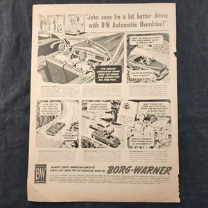 Borg-Warner Auto automatischer Überantrieb erleichtert das Fahren 1948 Vintage Druck Anzeige - Bild 1 von 5