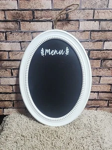 Chalkboard menu sign white frame wall hanging 5692 - Picture 1 of 6