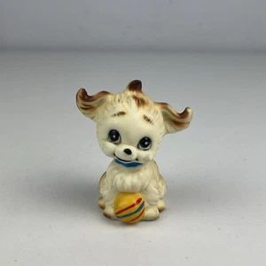 Vintage Playful Puppy with Yellow Ball 2 3/4" Figurine - Picture 1 of 7