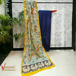 Authentic Kalamkari Design Salwar Suit Piece Set Designer Bollywood Kurti - Picture 1 of 6