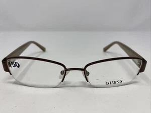 Guess GU 2378 BRN 52-17-135 Brown Metal Half Rim Eyeglasses Frame AT56 - Picture 1 of 8