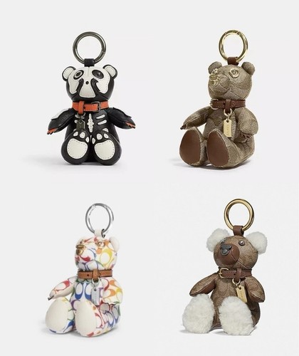 Charm borsa ORSO COACH pelle CI012 scheletro 6079 arcobalenoCJ953 nuovo con etichette