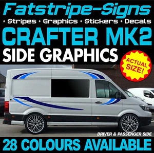 to fit VW CRAFTER MK2 MWB GRAPHICS STICKERS DECALS STRIPES CAMPER VAN MOTORHOME - Picture 1 of 2