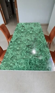 72"x36" Handmade Premium Malachite Stone Dining Table Patio Centertop Home Decor - Picture 1 of 6