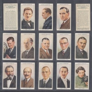 CIGARETTE CARD PART SET WILLS, RADIO CELEBRITIES, A SERIES 1937 (ID:CR118)