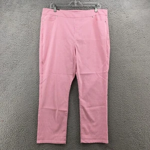 Mario Serrani Italy Comfort Stretch Cuff Capri Womens XL Pink White Striped NEW - Picture 1 of 21