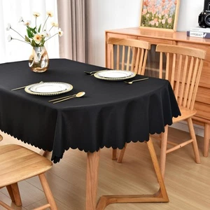 Oval Tablecloth 60 x 84 inch for 6-8 Seats Washable Dining Table Cloths Polye - Picture 1 of 7