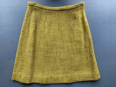 Falda midi de tweed línea A años 60, verde, mediana Foto 1 de 4