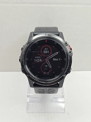 Garmin Fenix 5 X Plus Sapphire 51mm Black GPS Multisport Smartwatch Music Tracks - Image 1 of 4